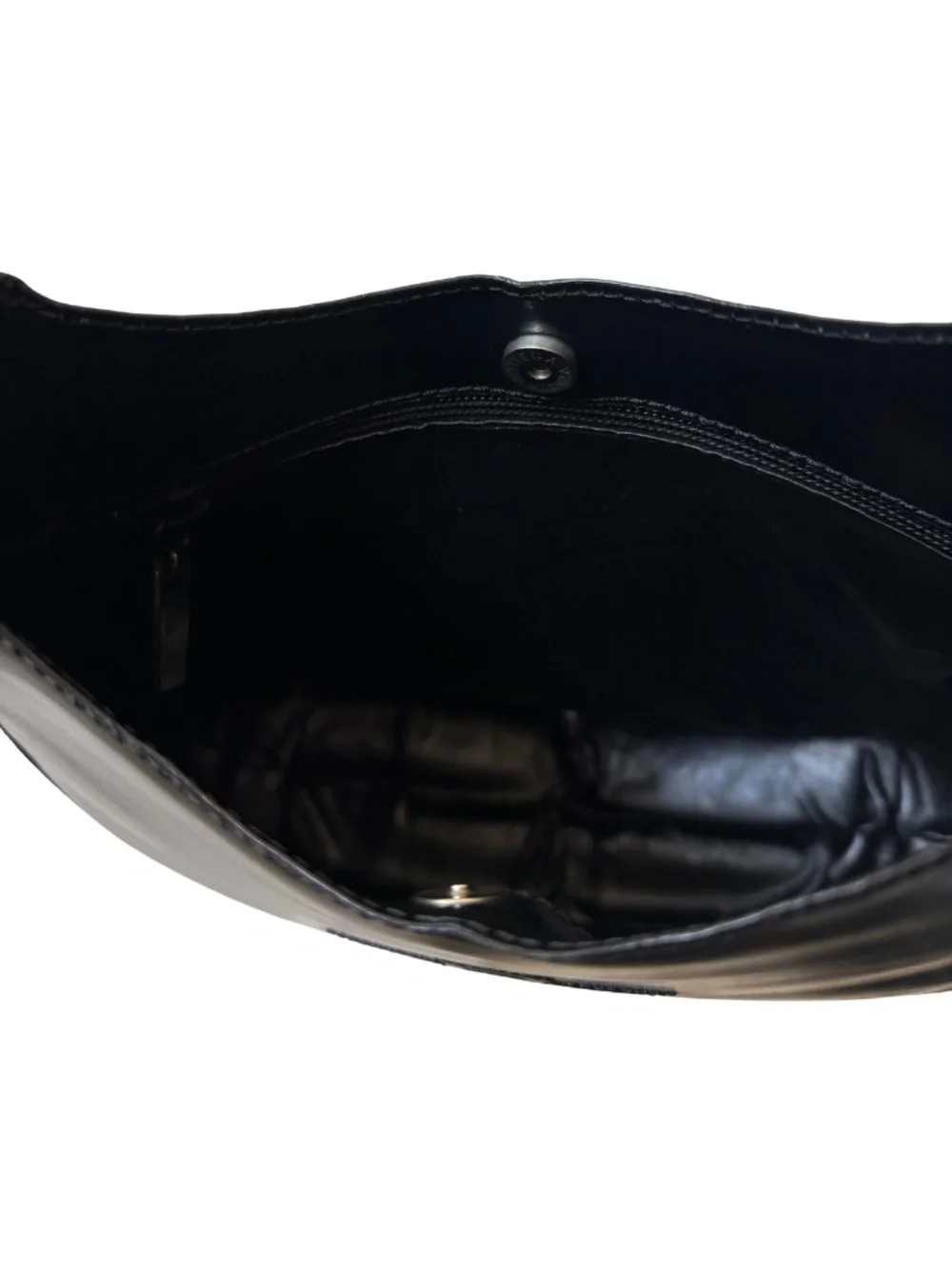 Vintage Bottega Veneta Black Leather Half Moon Shoulder Bag